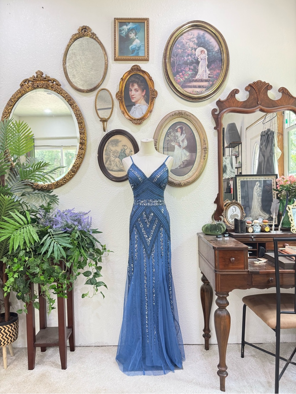 Jump Blue Beaded Maxi Dress